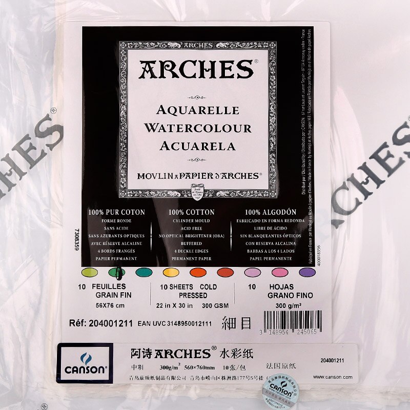 France imported ARCHES watercolor paper Album for drawing 300g 100% cotton 32k 16k 8k 4k aquarelle Sketchbook school supplies