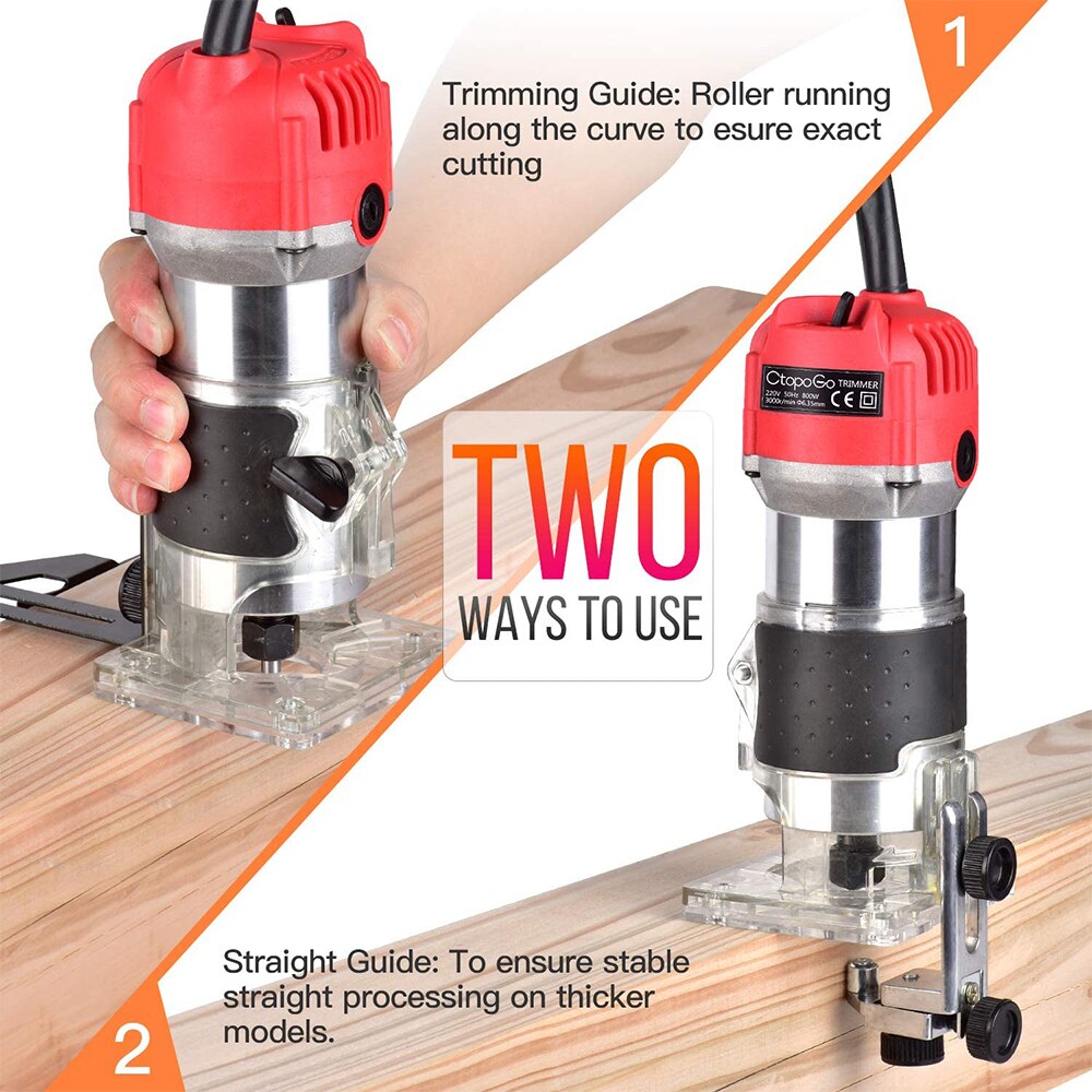 650W Woodworking Electric Trimmer Wood Milling Engraving Slotting Trimming Machine Hand Carving Wood Router EU/US/UK/AU Plug
