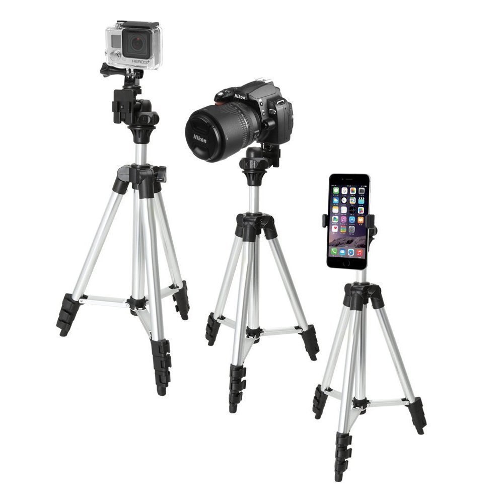 Extendable Mobile Smart Phone Digital Camera Tripod with Holder Clip Set For Nikon Canon Sony for iPhone Xiaomi Foldable Tripod