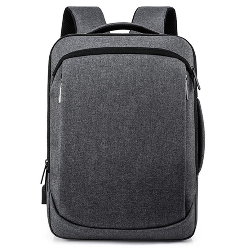 Casual náilon mochila homem computador portátil à prova dwaterproof água mochila grande capacidade de ombro saco escolar para meninos adolescentes: Gray