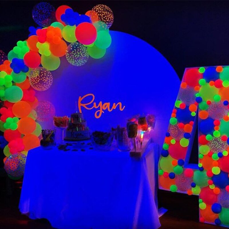 Globos de látex de neón para niños, globos mágicos fluorescentes de Color arcoíris, decoración para de cumpleaños y Baby Shower, 10/20/30 piezas, 10 pulgadas
