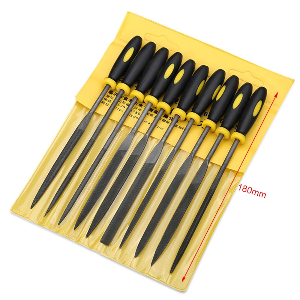10 Pcs Needle File Set For Jeweler Wood Carving Craft Metal Glass Stone Craft Sewing Hand Files Tool 3 Sizes: 10pcs 5x180mm