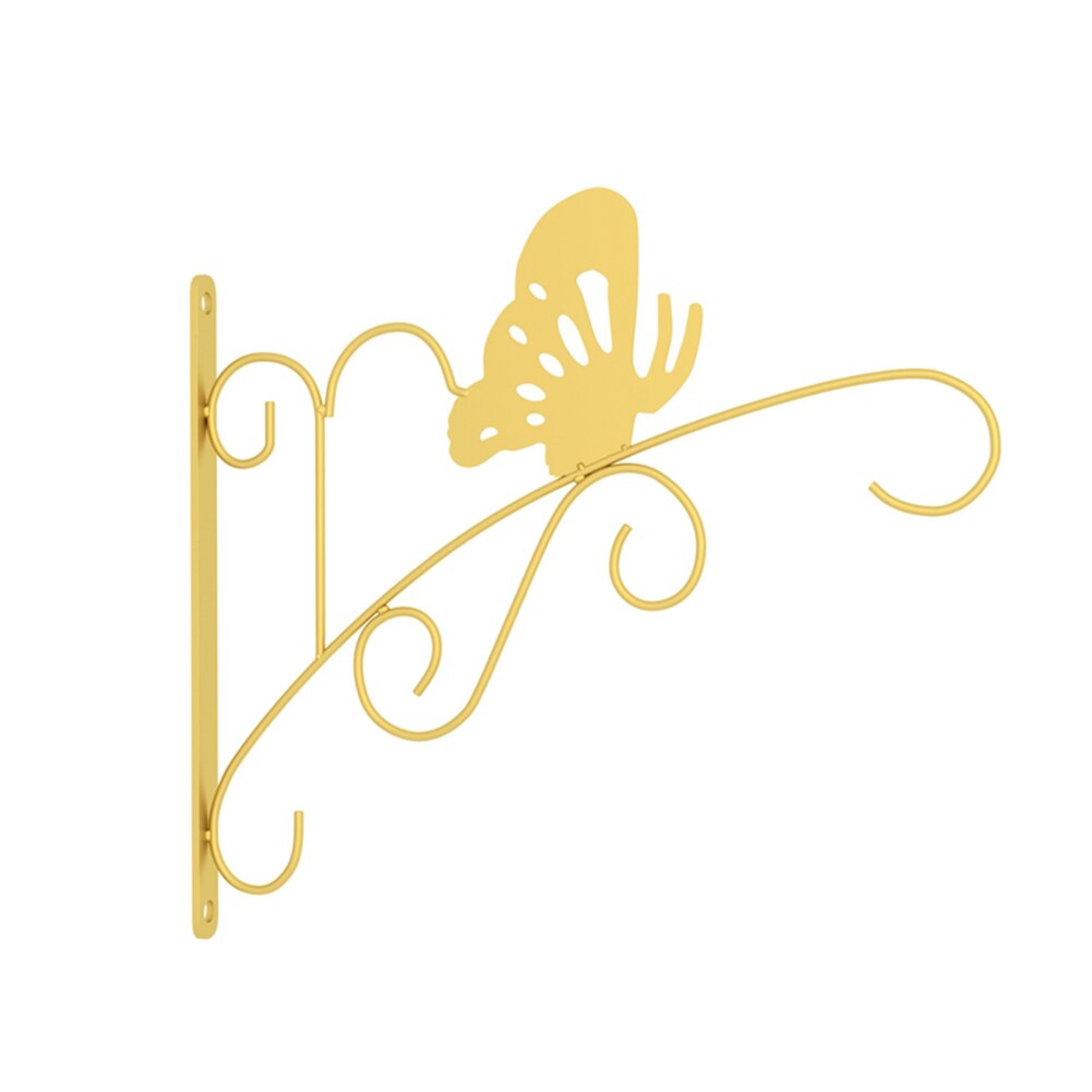 Praktische Plant Stand Houder Wall Mounted Iron Art Bloempot Haken Kandelaar Huis Balkon Hanger Tuin Decoraties: Goud