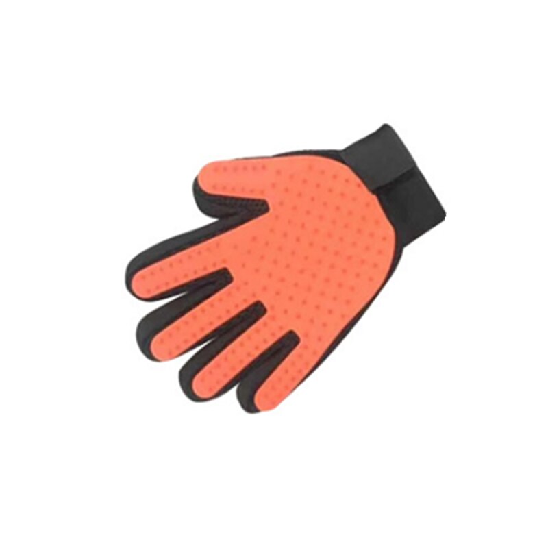 Kat Haar Handschoenen Siliconen Handschoenen Hond Haar Handschoenen Kat Haar Handschoenen Huisdier Schoonmaken Handschoenen Massage Borstel: Orange / Right hand