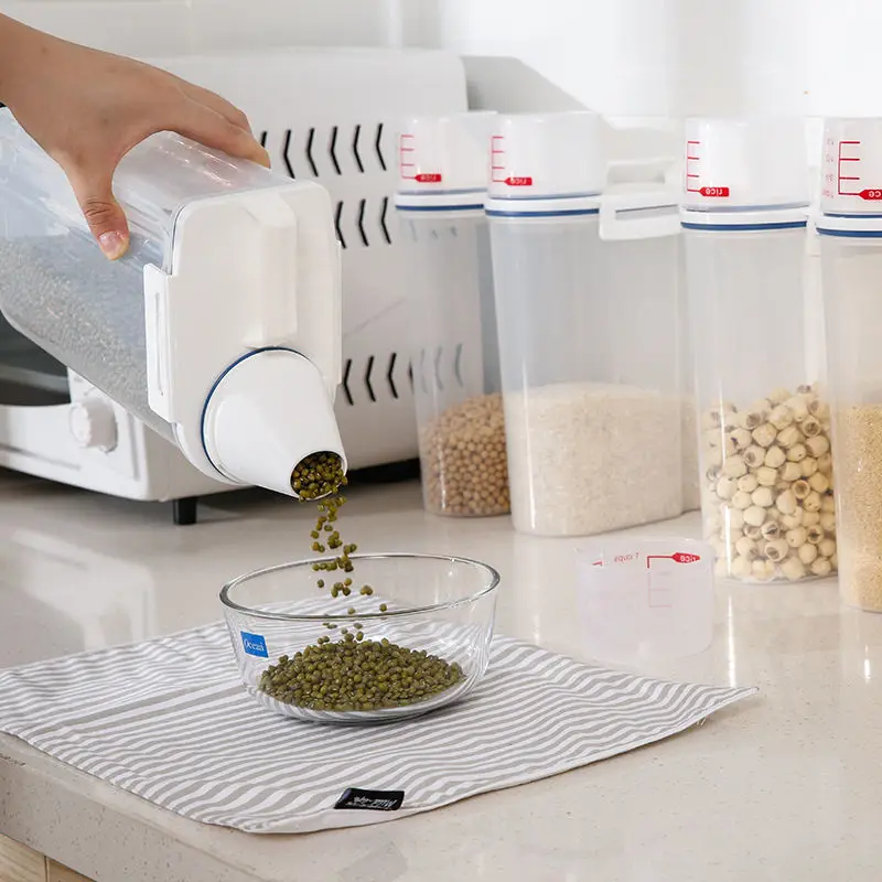 Boîte de stockage des aliments pour riz et Grains, avec tasse à mesurer, boîte scellée anti-humidité et anti-insectes et anti-poussière pour cuisine, 1 pièce