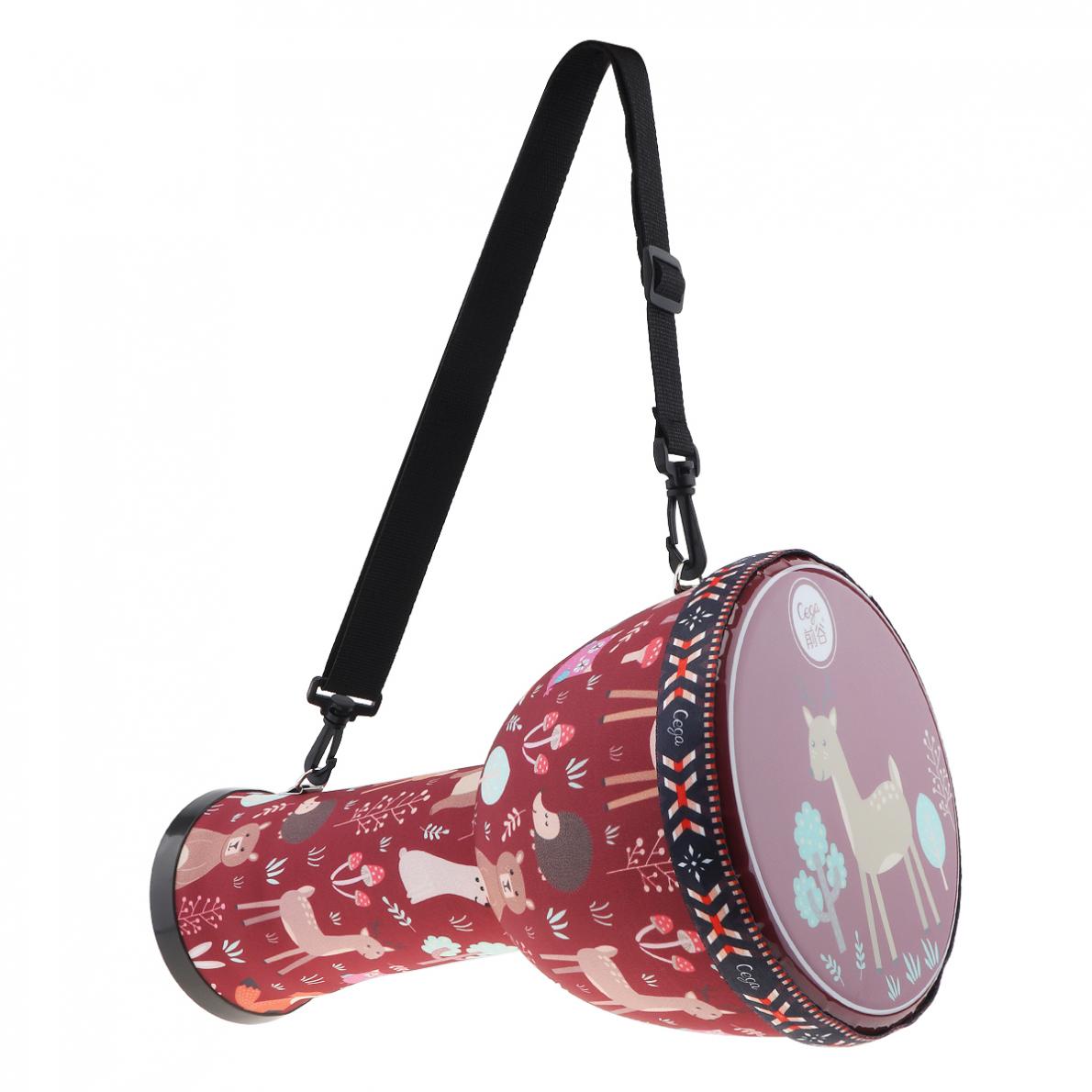 Tambor Djembe africano de 8 pulgadas, barril ABS, piel de PVC, ligero, tambor de mano para niños para principiantes/actuaciones