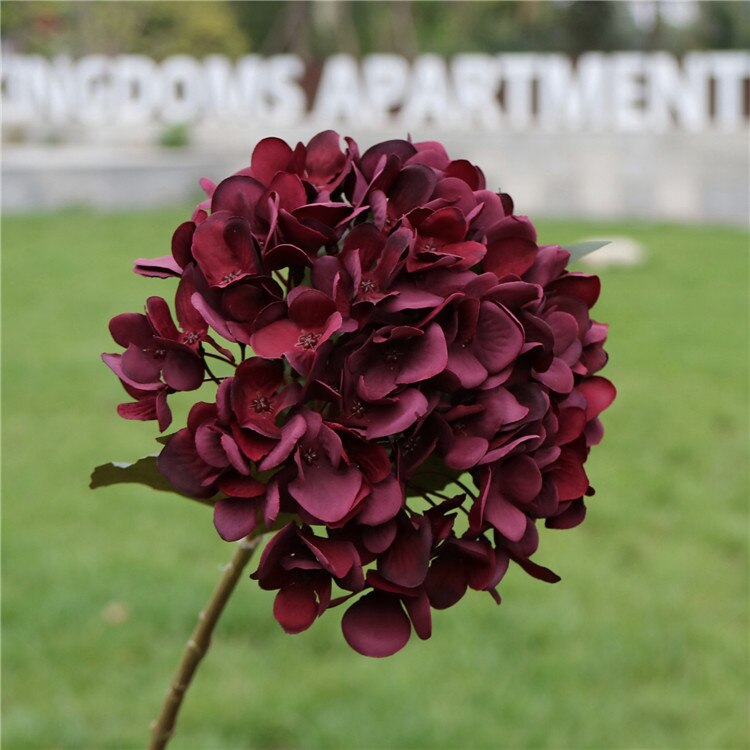 Künstliche Hortensien Hochzeit Blume Zauberstab Hause Dekoration Zubehör Diy Braut Strauß Hintergrund drinnen Bonsai: Burgund