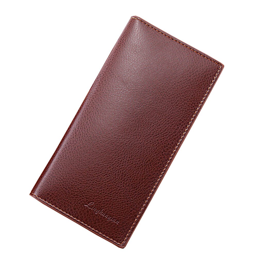 Men PU leather long clutch wallet Cards holder purse brown black male pocket wallet Coin bag purse Billfold: B