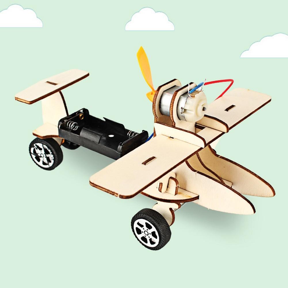Børn diy samling elektrisk glidende flymodel studerende videnskab eksperiment legetøj træ diy samling flymodel børnelegetøj