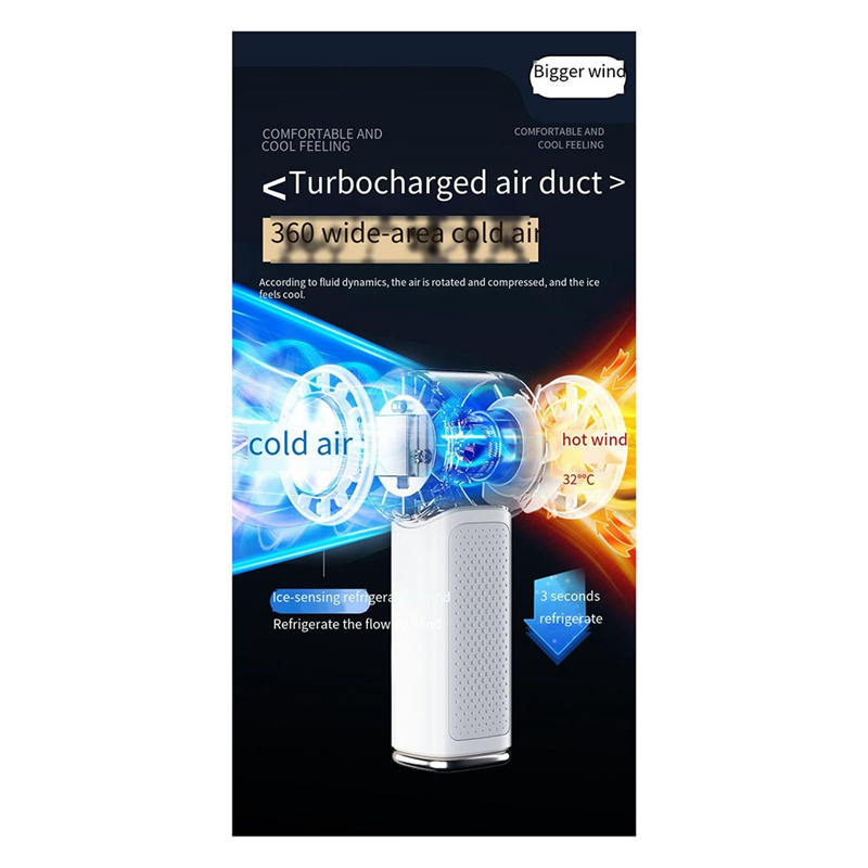 A01v- draagbare handventilatoren, mini-airconditioner, , 2000 mah, usb-oplaadbaar