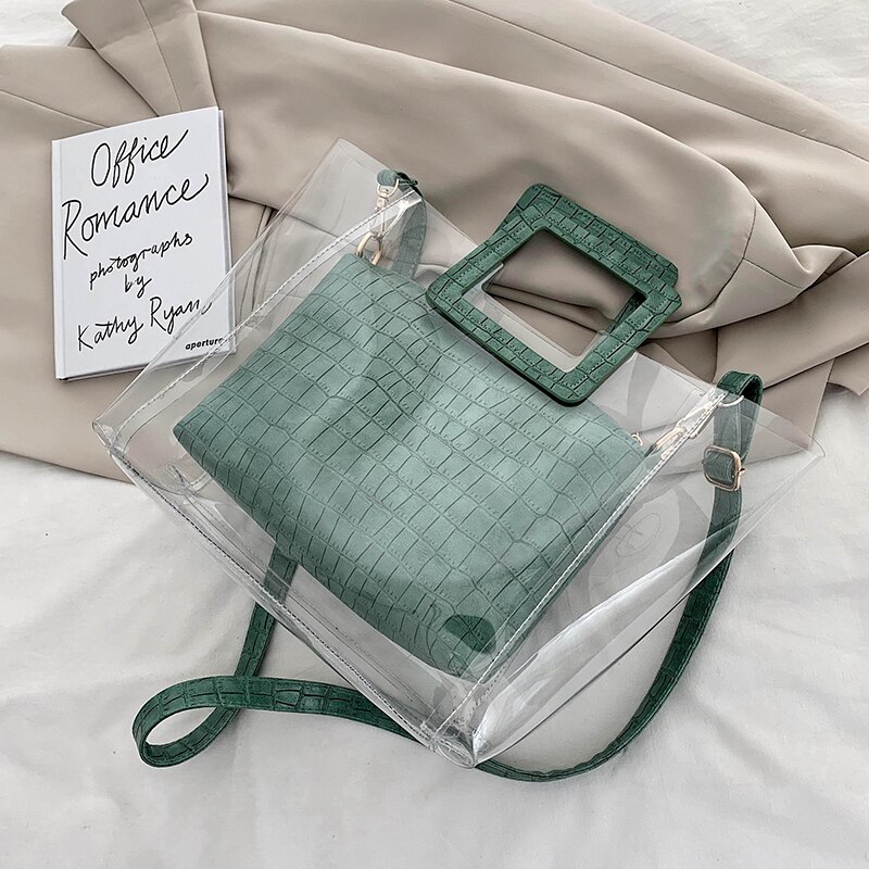 Sac fourre-tout Transparent en gelée été sac à main de en PVC pour femmes