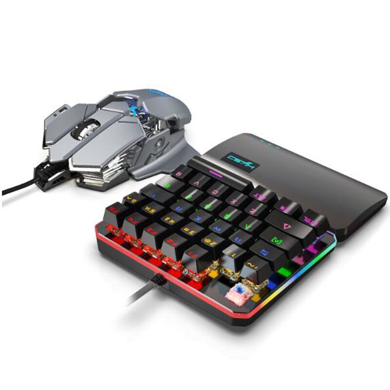 Rainbow Light Keyboard mouse set RGB one-handed keyboard plus macro programming mechanical game Gaming mouse