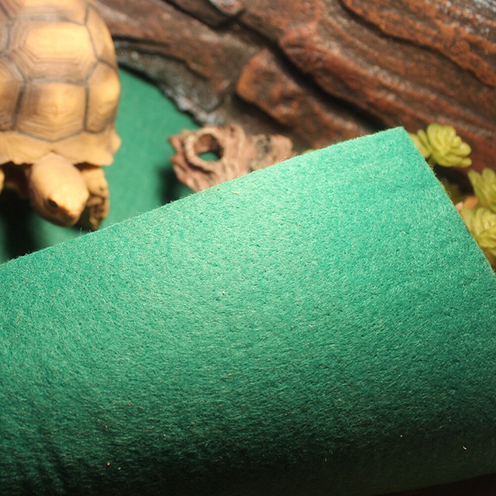 Vandtæt krybdyrpude fugtbestandig mat varm skildpadde pad kæledyr sovepude grøn filt krybdyrmåtte krybdyr forsyninger