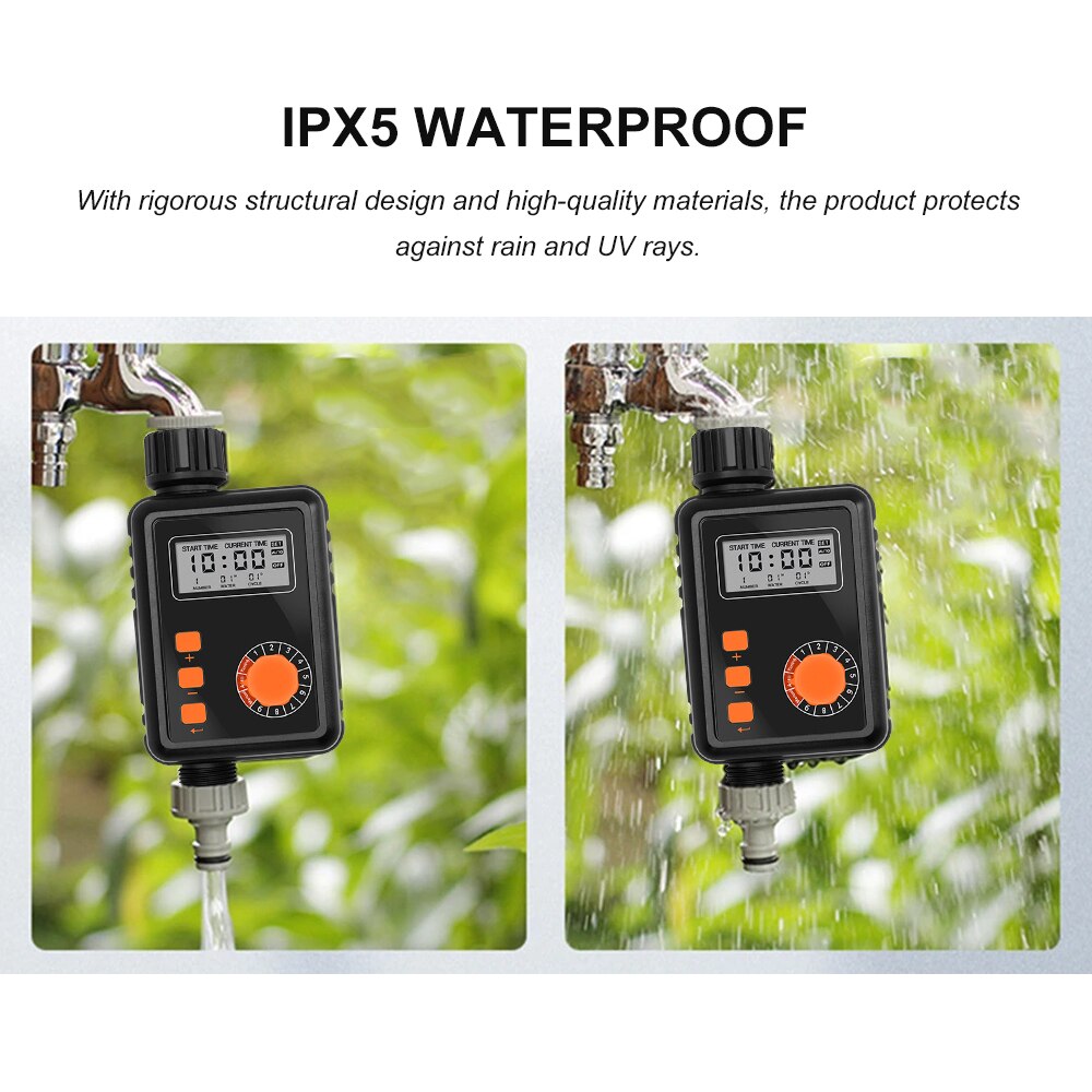 Electronic Irrigation Regulator Automatic Irrigation Timer LCD Waterproof Sprinkler Controller 9 Separate Timing Programs