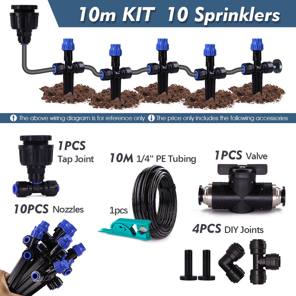 1/4" Tuinirrigatiebesproeiingssysteem Druppelaar met 8 gaten 180 ° Bend Verstelbare Sprinkler Quick Push Slip Lock Outdoor Drip Sproeiers: Rood