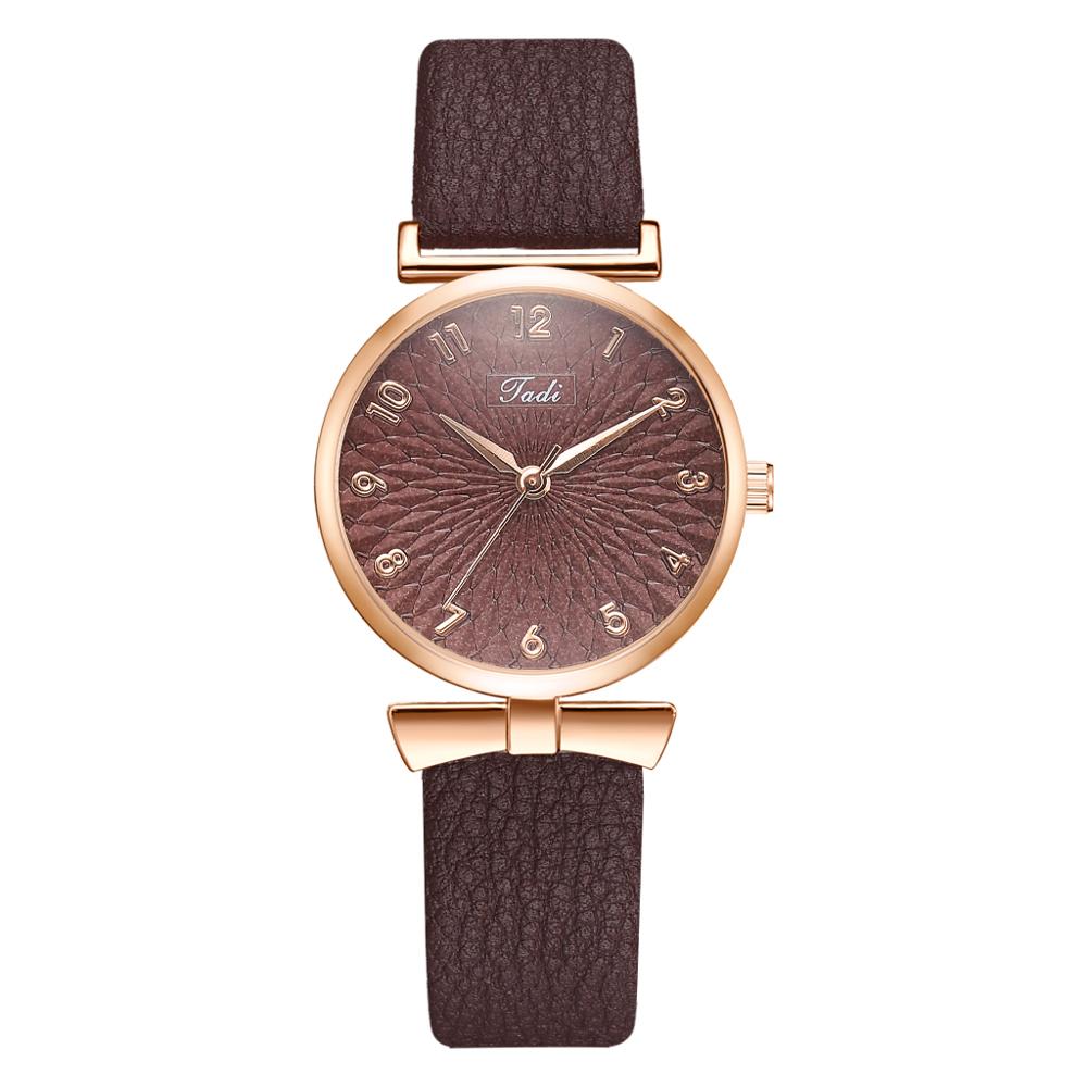 Vrouwen Horloges Armband Set Bloemen Dames Armband Horloge Casual Lederen Quartz Horloge 2 Stuks Set Klok Relogio Feminino: 1pc coffee