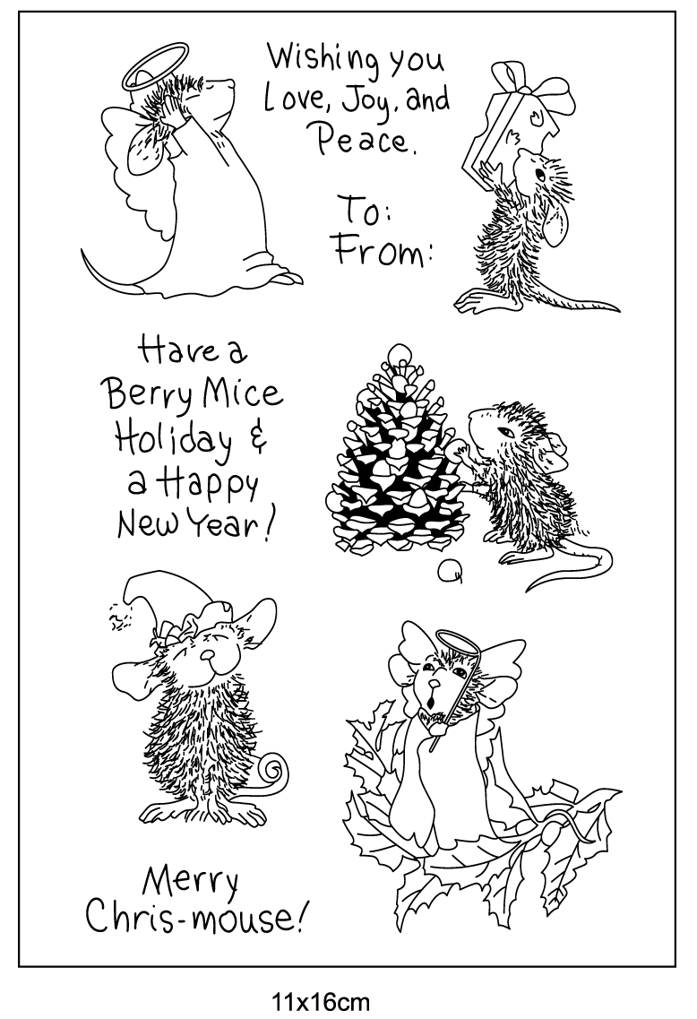 Mus genomskinlig stämpel för scrapbooking transparent silikongummi gör-det-själv fotoalbum dekor 8821