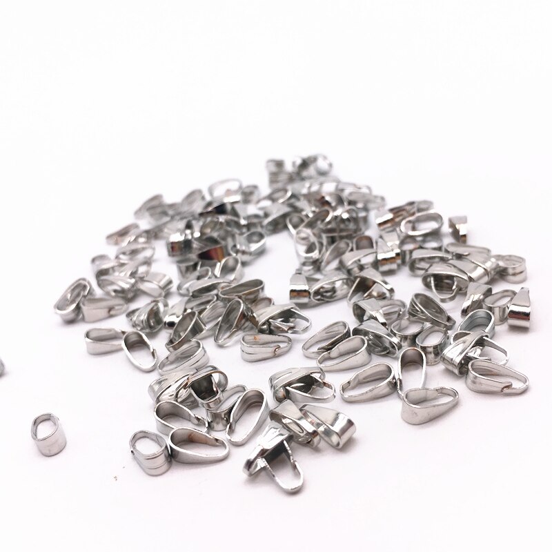 Unids/lote de conectores de cierre de hebilla para collar, colgante de 3x7mm, Clip de enganche, ganchos de colgante, accesorios de joyería DIY, 300: 02  dull silver