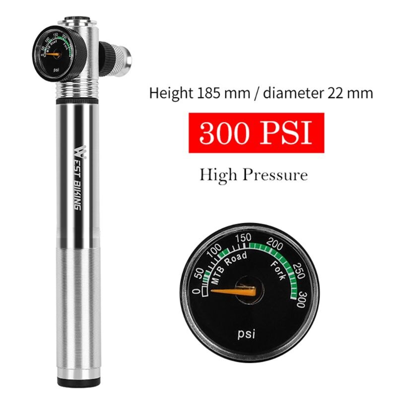 Aluminum High Pressure Bicycle Pump Bidirectional Inflatable Portable Mini Pumps