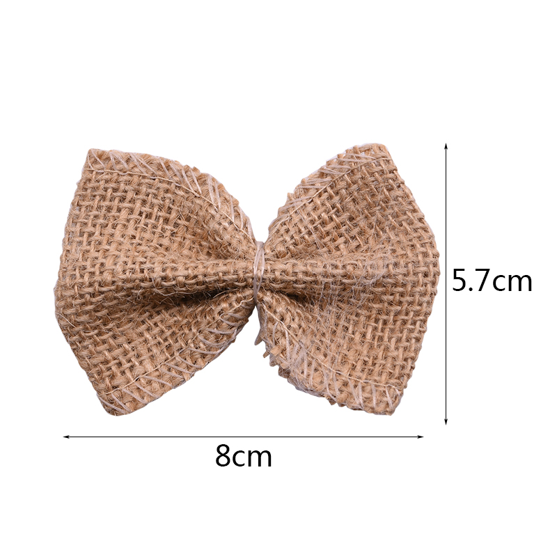 Têtes de roses artificielles en Jute, 5 pièces, fausses fleurs, Burlap, pour un mariage, un anniversaire, un mariage, un accessoire artisanal bricolage-même: B04-8cm-5pcs