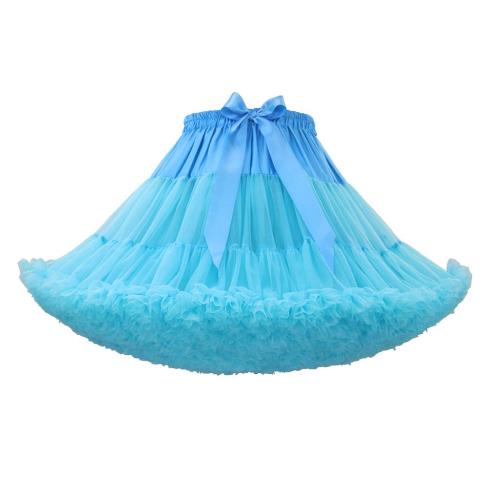 Hongfuyu rokken dames pluizige tutu petticoat onderrok volwassen sexy minirok hoge empire ballet rok jupon bruiloft accessoires: Hemelsblauw