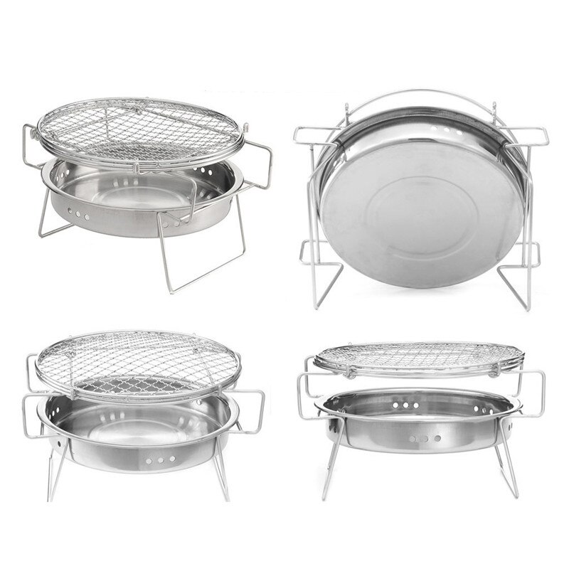 ZAMETTER Grille Barbecue Ronde Inox 30cm - Grille De Cuisson Pour Extérieur Et Camping