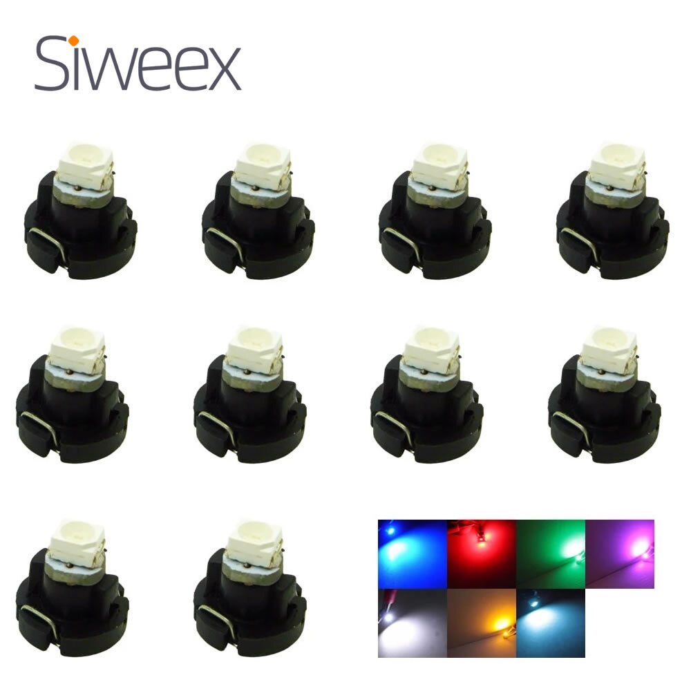 10 Uds T3 T4.2 T4.7 B8.4 B8.5 bombillas LED para salpicadero de coche Panel de instrumentos luces indicadoras de cuña lámpara de calibre 12V DC
