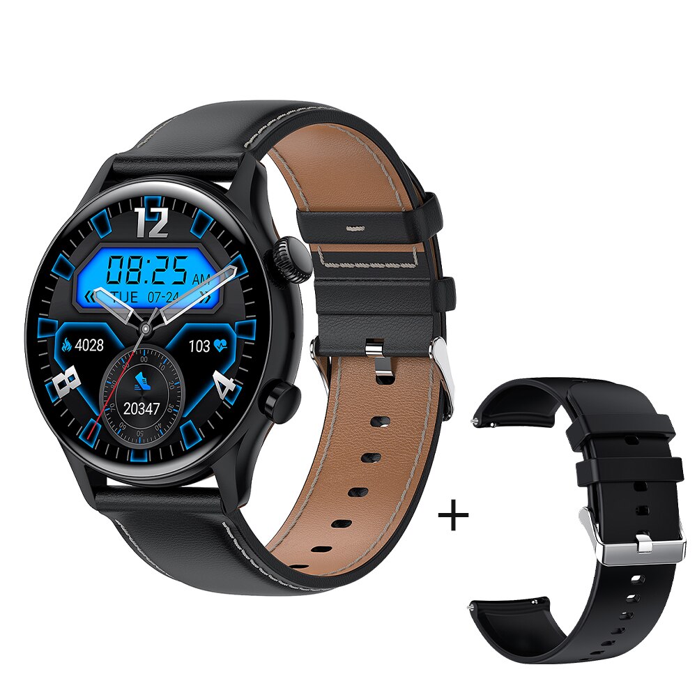 Colmi I30 Vlaggenschip Smartwatch Mannen 1.36 Inch Amoled 390*390 Scherm Ondersteuning Altijd Op Display Smart Horloge IP68 Waterdicht: Leather Black