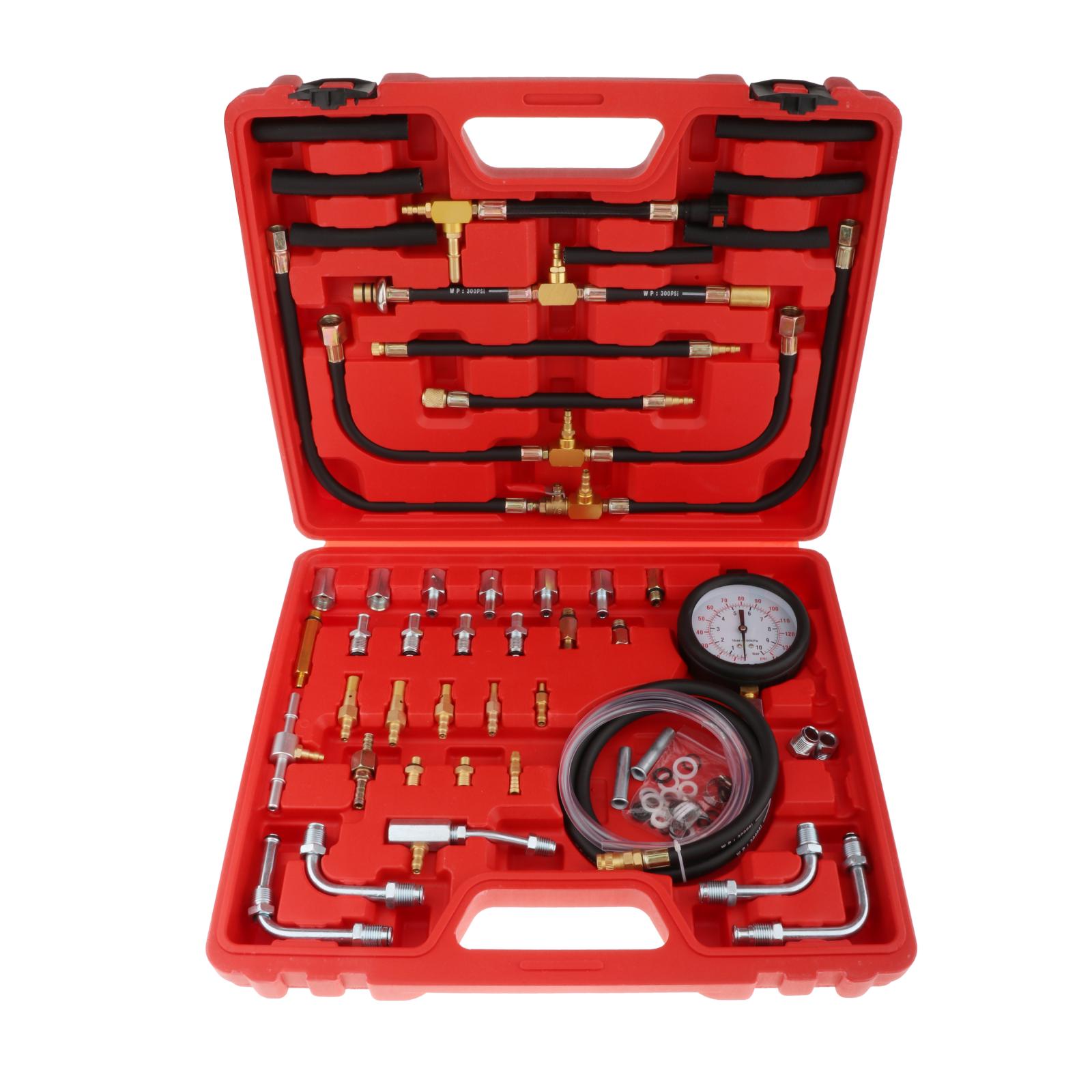 TU-443 Universal Fuel Injection Gauge Pressure Tester Test Kit 0-140PSI Car Tool