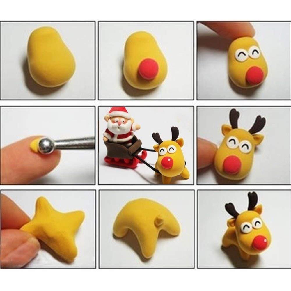 Polymer Clay Tools Modeling Clay Sculpting Tools Dotting Pen Silicone Tips Ball Stylus Pottery Ceramic Clay Indentation Tools