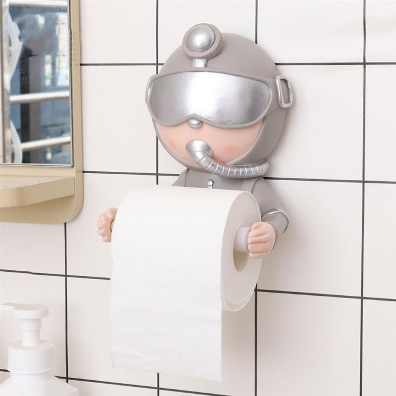 1Pc Diver Papierrol Rack Geen Ponsen Toiletpapier Houder (Zilver)