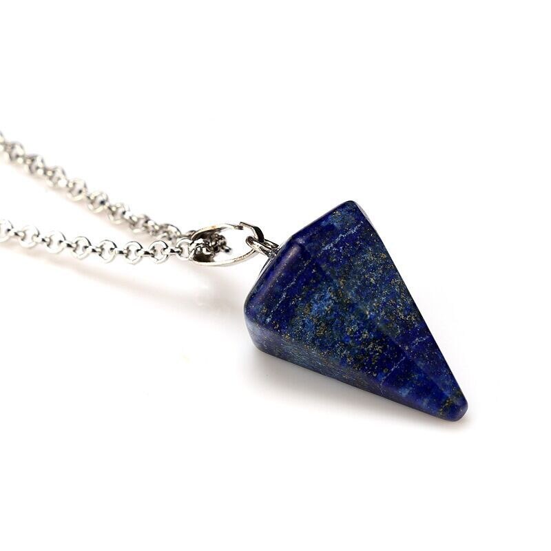 Natürlichen Kristall Stein Anhänger Halskette Exquisite Hexagonal Spalte Kegel Kristall Halskette Für Freunde Schmuck