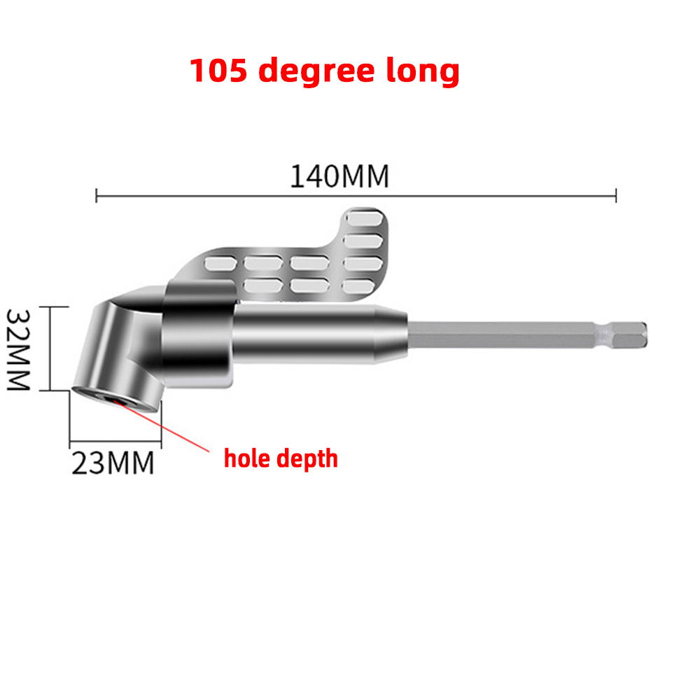 Sekskant justerbar 105/90 graders vinkel skrutrekker socket holder adapter bits vinkel bor bit magnetisk skrutrekker verktøy socket