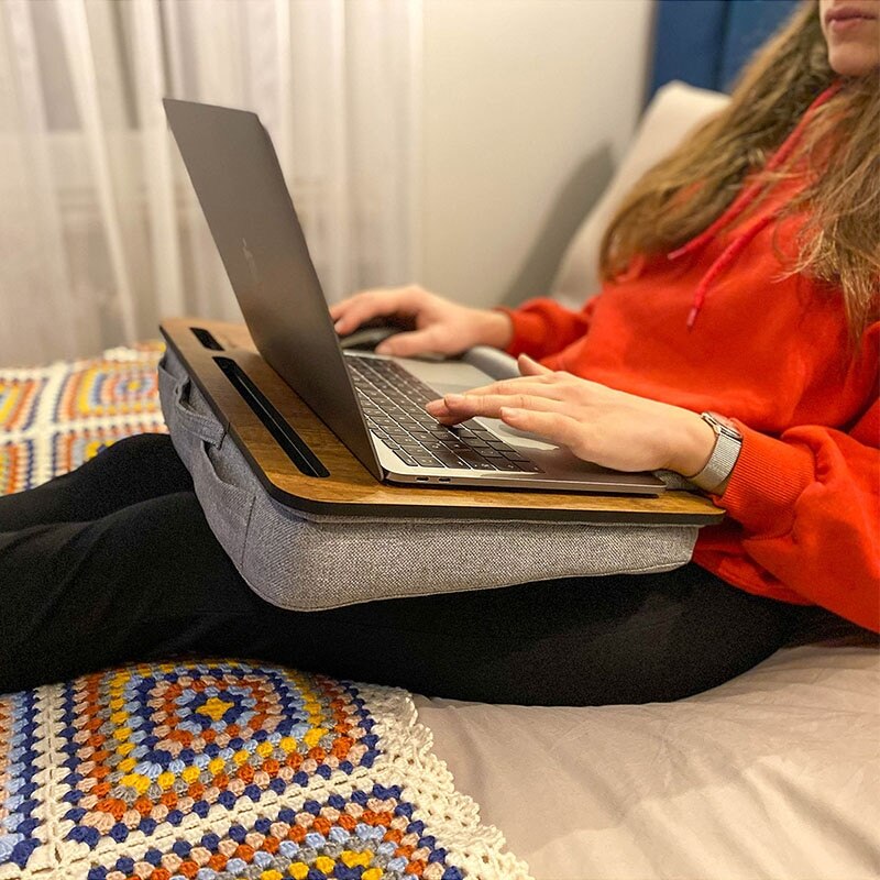 Laptop Bureau Draagbare Tafel Kussen Kussen, Past Tot 15.6 Inch Laptop Tablet En Telefoon Houder