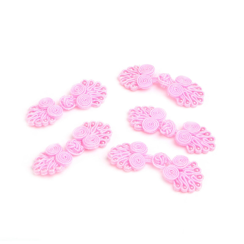 10 paren/pak Kralen Chinese Kikker Sluiting Knoppen Knoop Sluiting Naaien Handgemaakte Craft W215: Pink