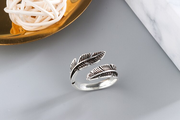 Persoonlijkheid Bohemian Vintage Veer Ringen Voor Vrouwen Mannen Vintage Ringen Gothic Sieraden Valentines