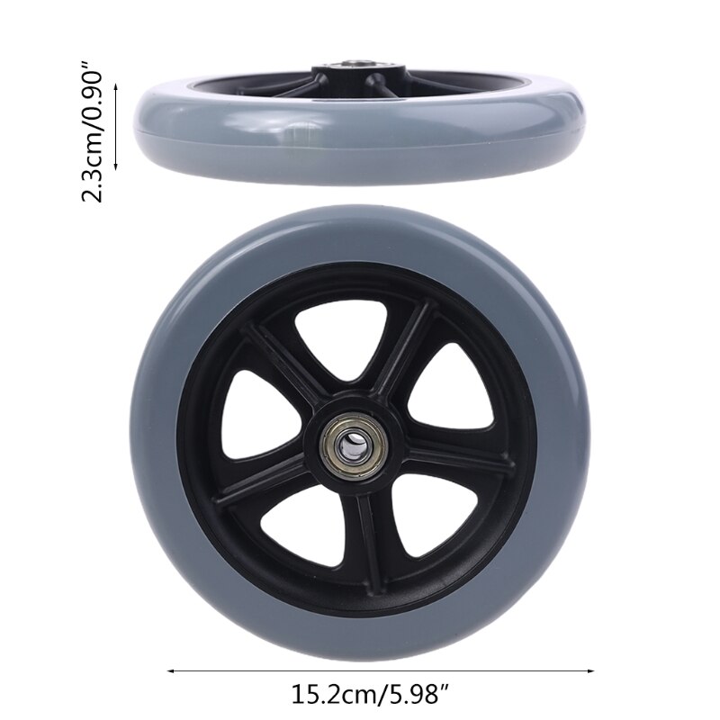 2 stk 150mm (6 ") rullestol hjul tilbehør pp gummi kontorstol rullehjul rullestol møbler hardware