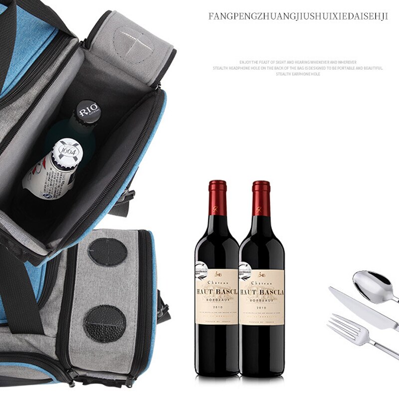 Wine cooler bag, Portable Wine Carrier Bag , Portable Bamboo Wine Snack Table