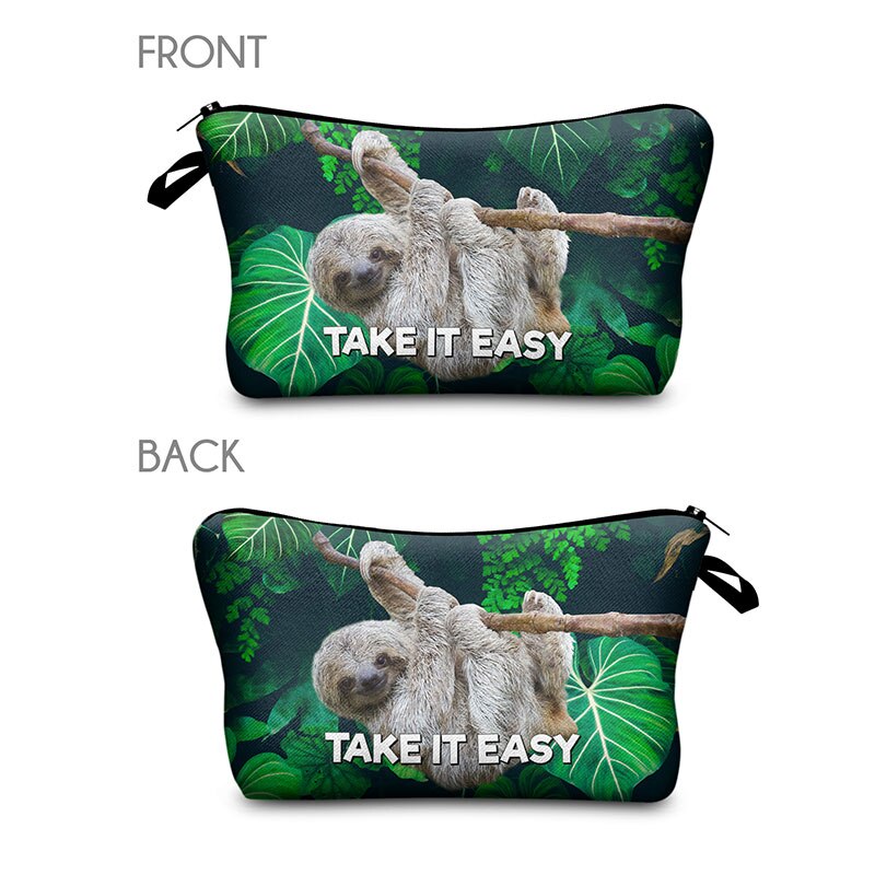 Sac de maquillage femmes sac cosmétique avec motif multicolore lama 3D impression neceser trousse de toilette voyage maquillage sac organisateur
