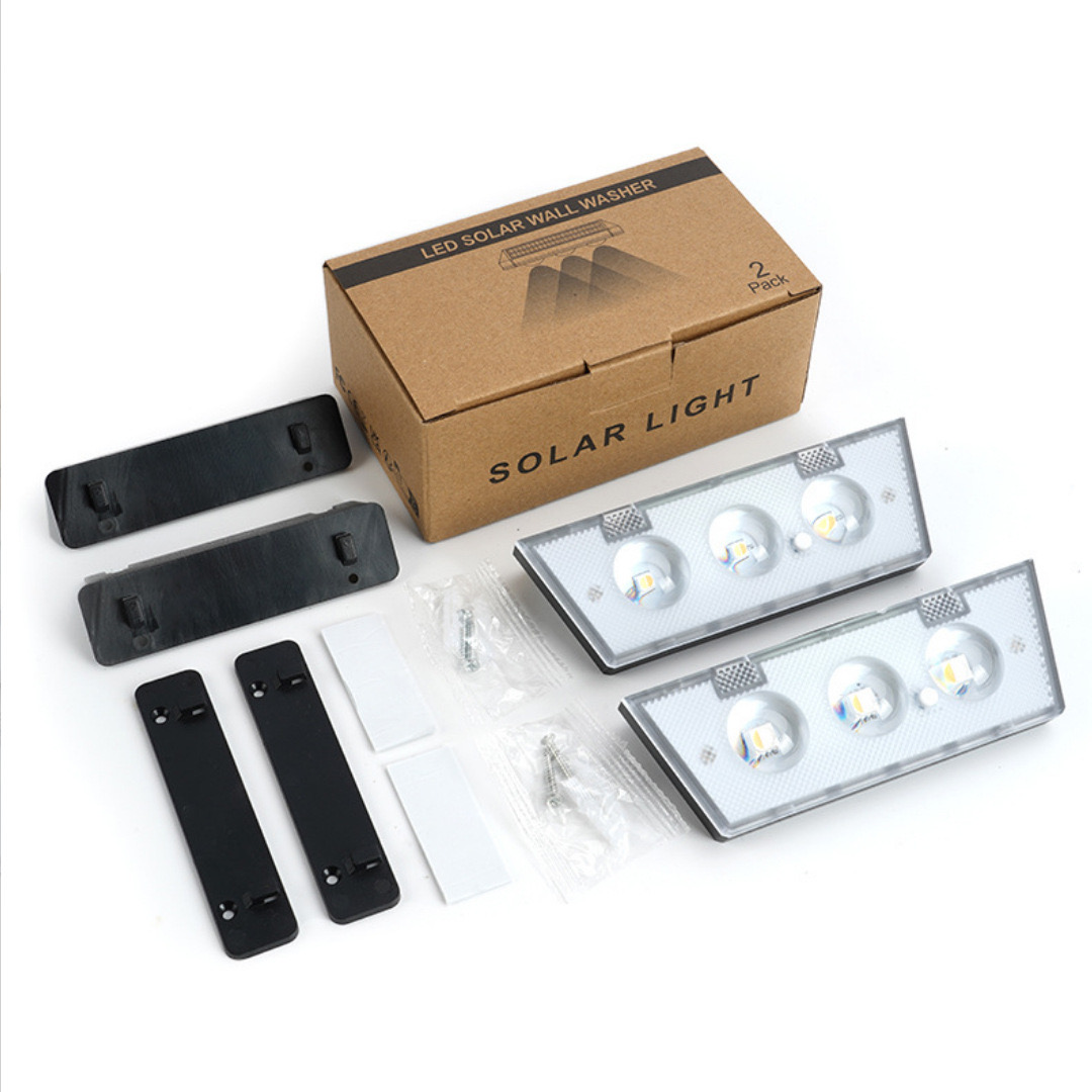 Wandlamp op zonne-energie Buiten LED-verlichting op zonne-energie RGB-kleur Lichtbron Down Lichtgevende verlichting Yard Garden Decoration Lamp op zonne-energie: Default Title