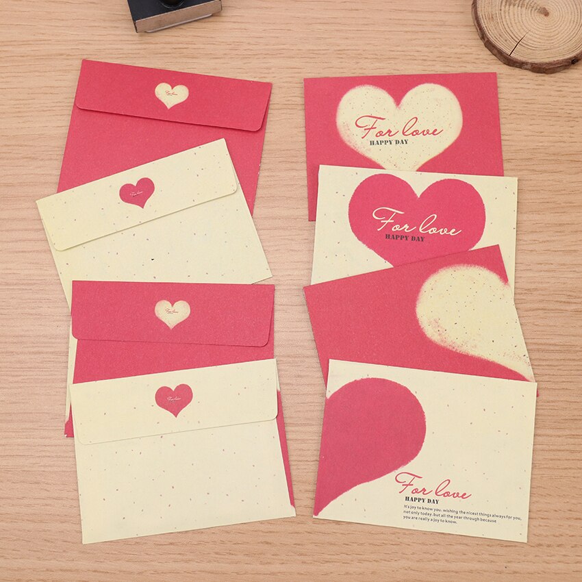 10PCS Western-Style Small Envelope Paper Envelope Cute Mini Love Heart Envelope Vintage European Style Card Scrapbooking