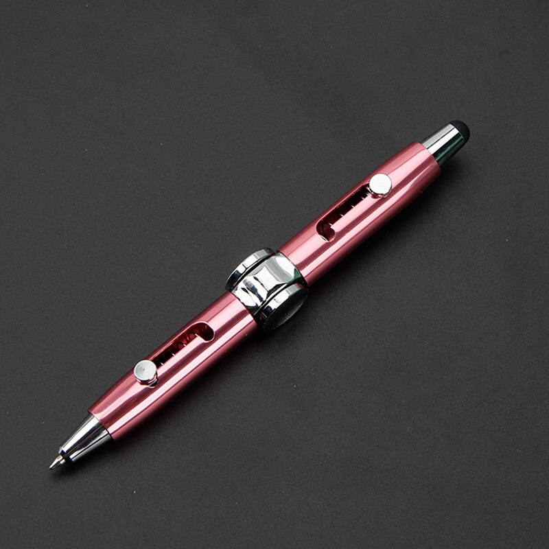 3 in 1 Multi-Functional Hand Gyroscope Stylus Pen Capacitive Pen Stress Relief Metal Ballpoint Pens FP8: Pink