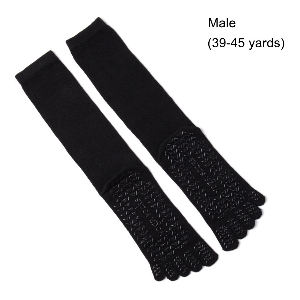 1 par yogastrumpor fitness sport bomullsstrumpor fem fingrar strumpor mjuka pilates balettstrumpor som andas för män kvinnor: Svart   