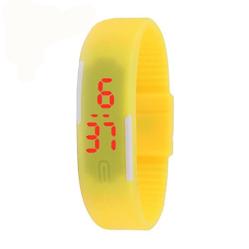 Led digital sport børne ur slik farve børn børn ure fødselsdag til drenge piger ur gummi led børn ure: Gul