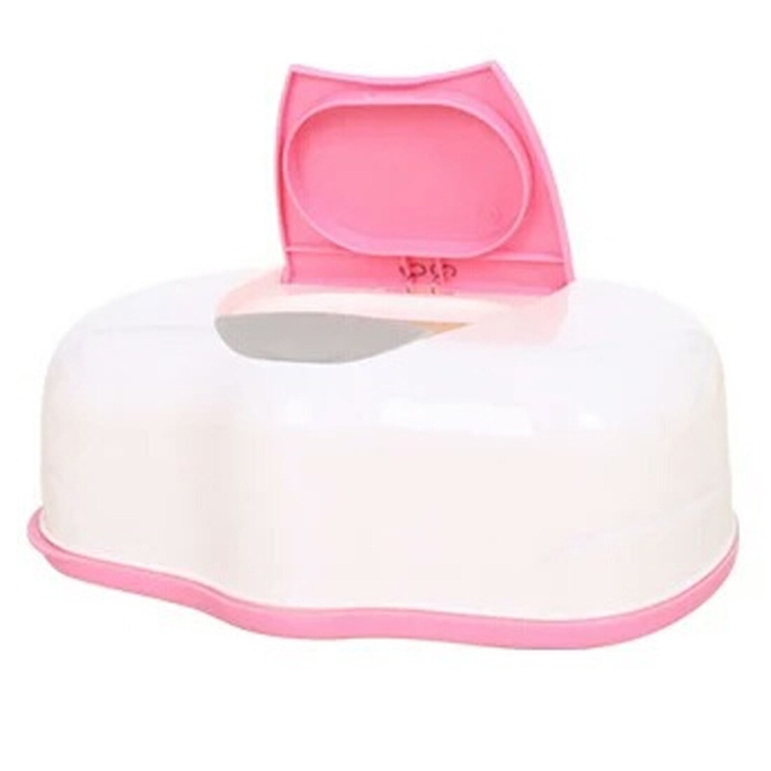 80 Sheets Tissue Box Wet Wipes Plastic Case Toilet Paper Storage Case Napkin Meals Paper Organizer Refillable Container: Pink