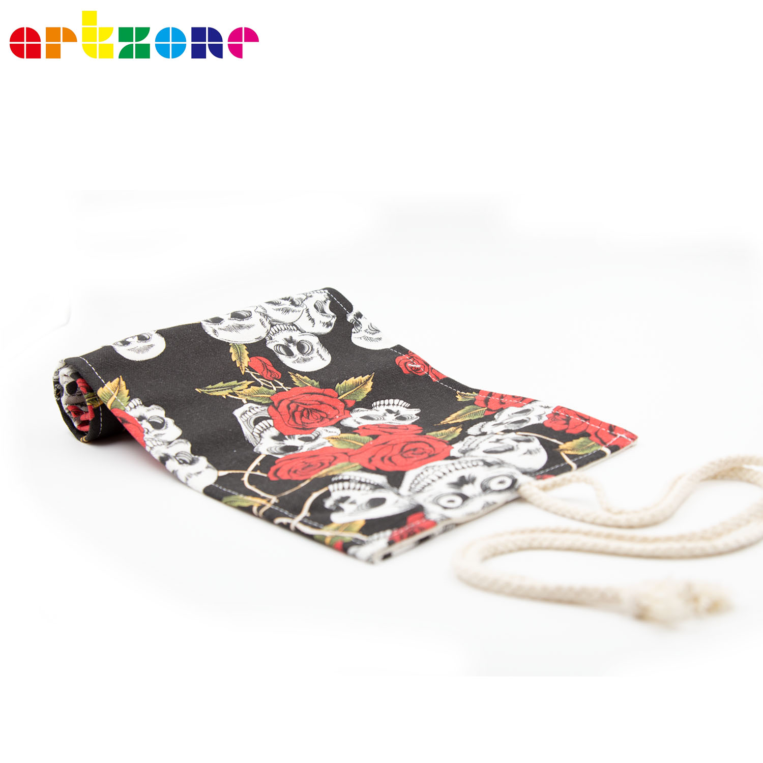 Pencil Case 48 Holes Canvas Wrap Roll Up Pencil Bag Pen Case Holder Storage Pouch Writing Supplies