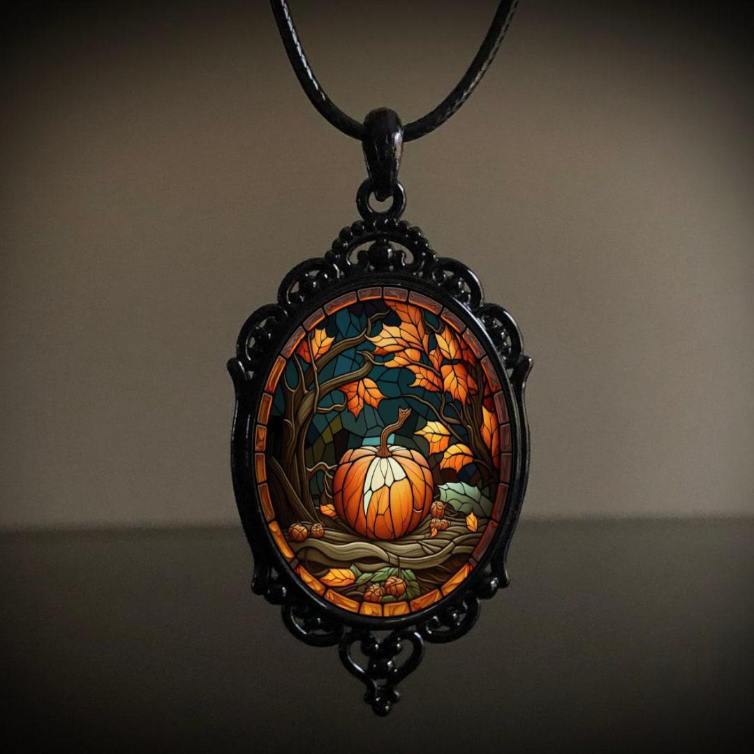 Collar gótico mago murciélago calabaza misterio mago vampiro murciélago collar joyería de Halloween accesorio bruja cuerda cadena gargantilla: Oro oscuro