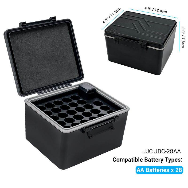JJC AA AAA Batterij Organizer Opbergdoos Batterij Case voor 18650/AA/AAA Batterijen Waterdicht Schokbestendig 18650 Case Opbergdoos: Blauw