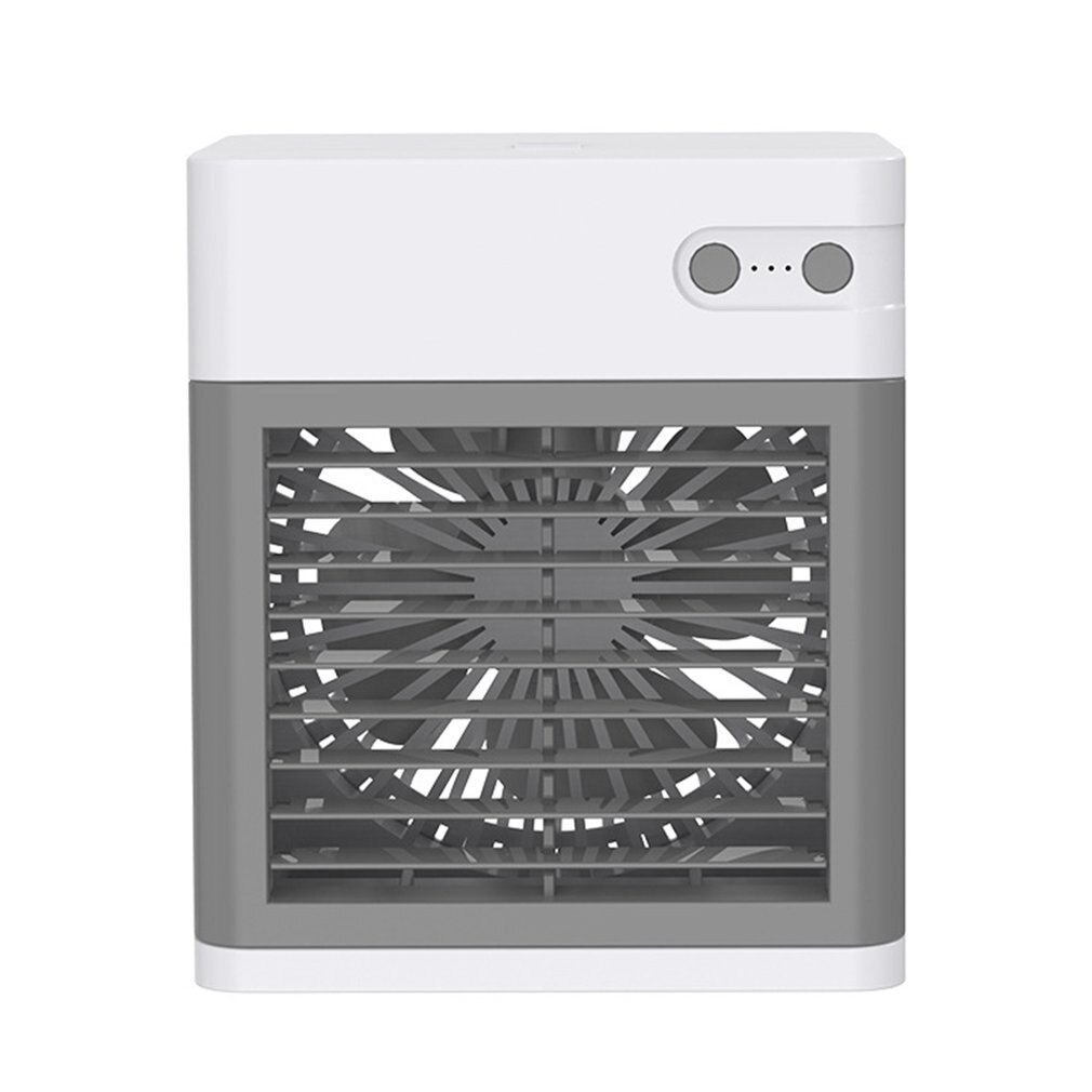 USB Desk Mini Fan Portable Air Cooler Fan Air Conditioner Light Desktop Air Cooling Fan Humidifier Purifier For Office Bedroom: White