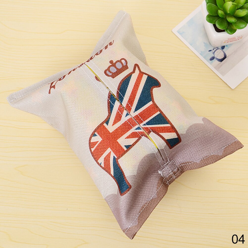 Tissue Bag Cotton And Linen Tissue Box Cover Handkerchief Napkin Holder Cover Cute Animal Printing Baby Wet Wipes Box Wipe Cases